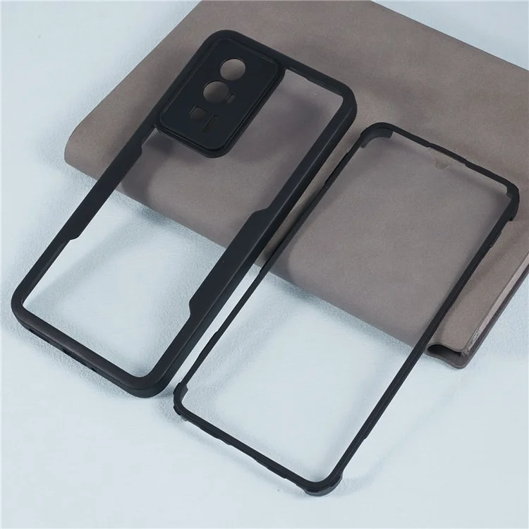 Para Xiaomi Poco F5 Pro 5G / Redmi K60 5G / K60 Pro 5G Capa Acrylic + TPU Capa de Proteção Corpo Inteiro - Preto