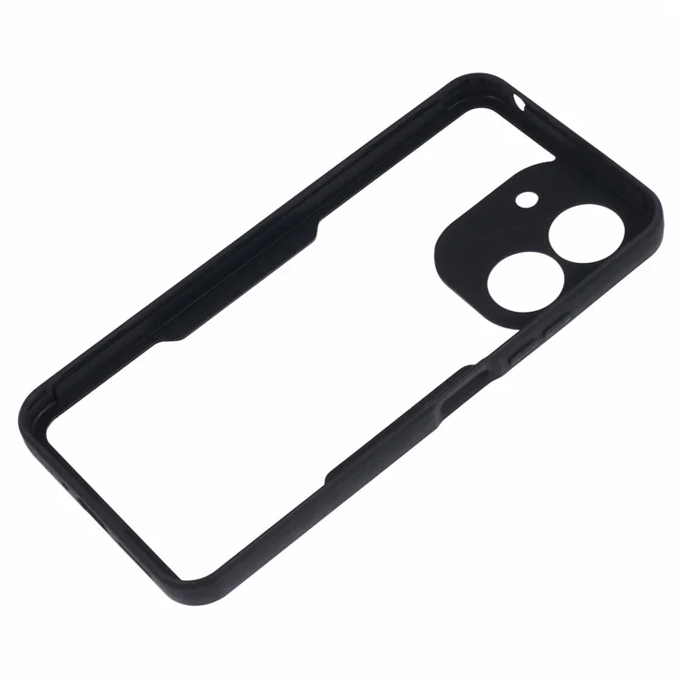 Für Xiaomi Redmi 13C 4G / Poco C65 4G Hülle Acryl + TPU Transparentes Telefongehäuse mit PET-Folie - Schwarz