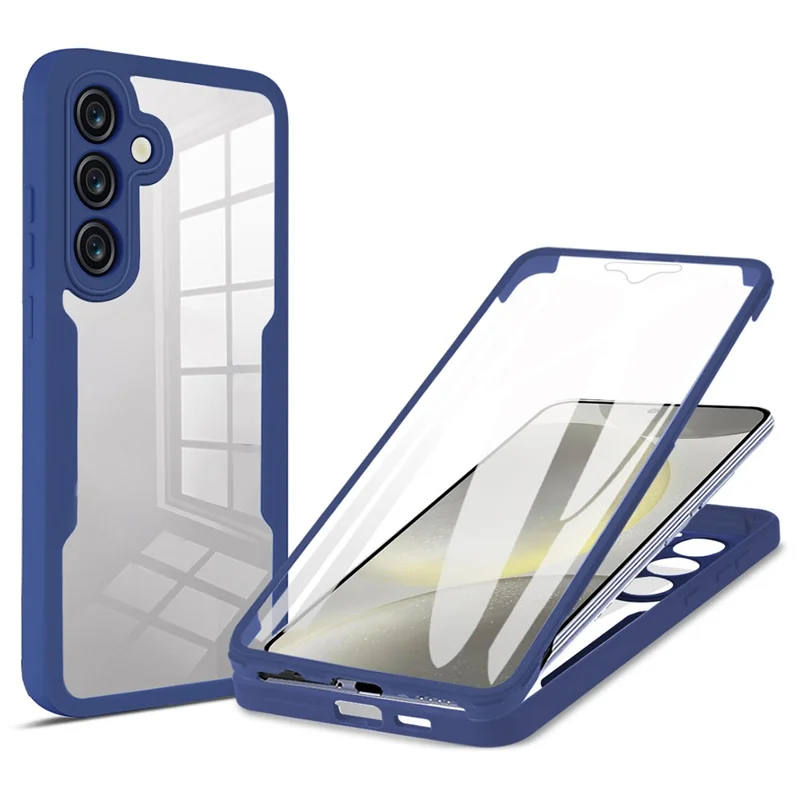 For Samsung Galaxy S23 FE Case Acrylic + TPU Clear Phone Cover with PET Screen Film - Blue