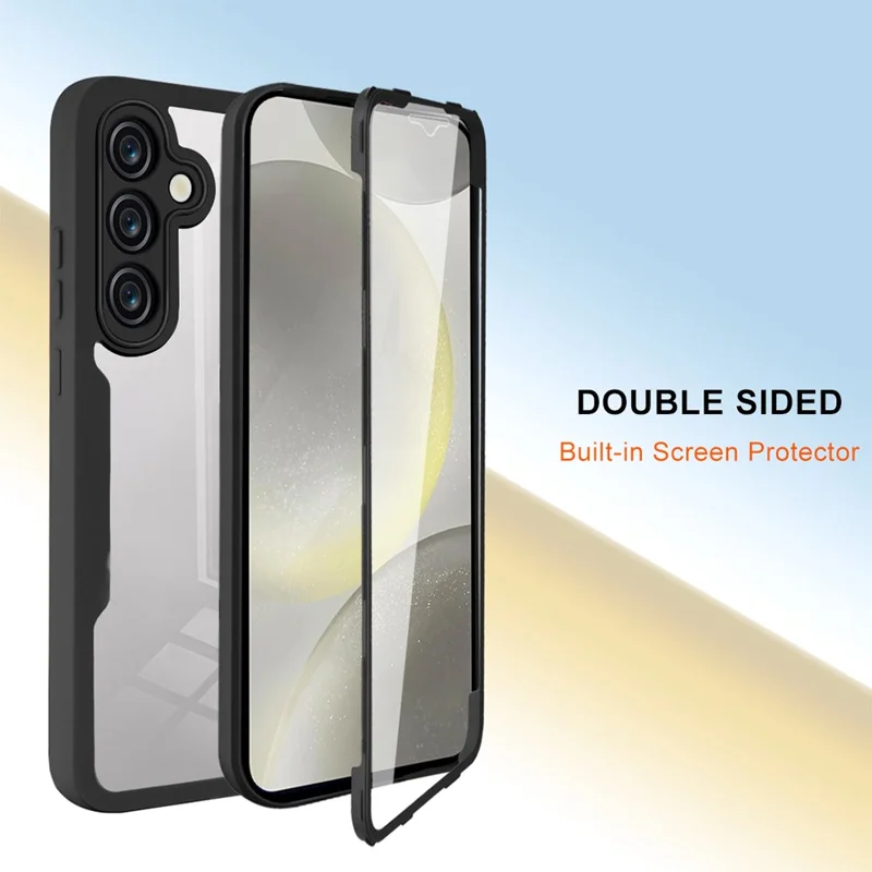 Étui pour Samsung Galaxy S23 FE Acrylique + TPU Coque de téléphone transparente avec film de protection d'écran PET - Rose