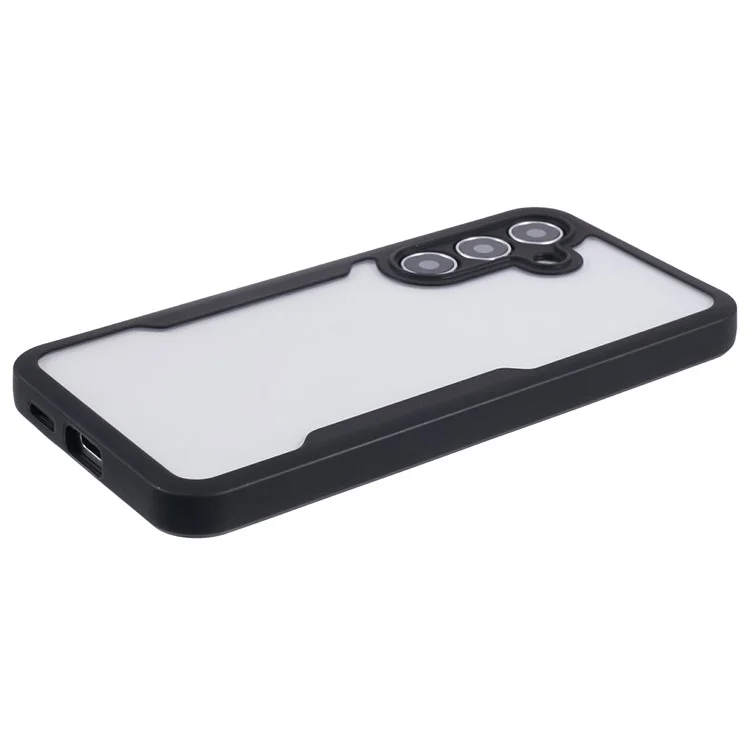Para Samsung Galaxy S24 Case Acrylic+TPU Clear Phone Cover com PET Screen Protector