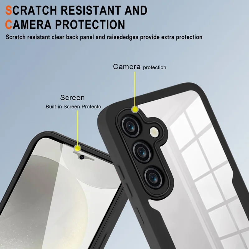 Per Samsung Galaxy S24+ Case Acrylic + TPU Protective Phone Shell, Nero