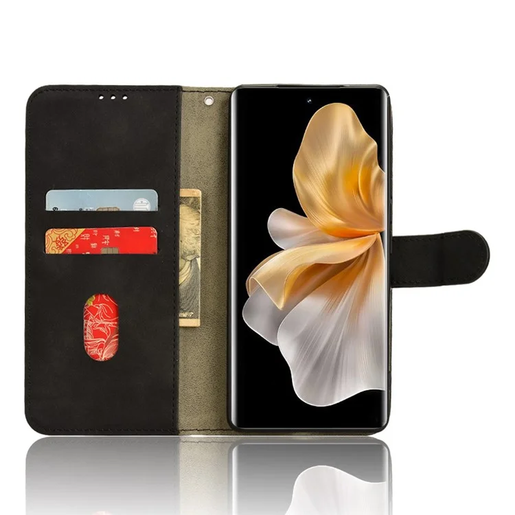 Per vivo V30 5G / V30 Pro 5G Custodia in Pelle Sensazione Pelle Flip Stand Wallet Phone Cover - Nero