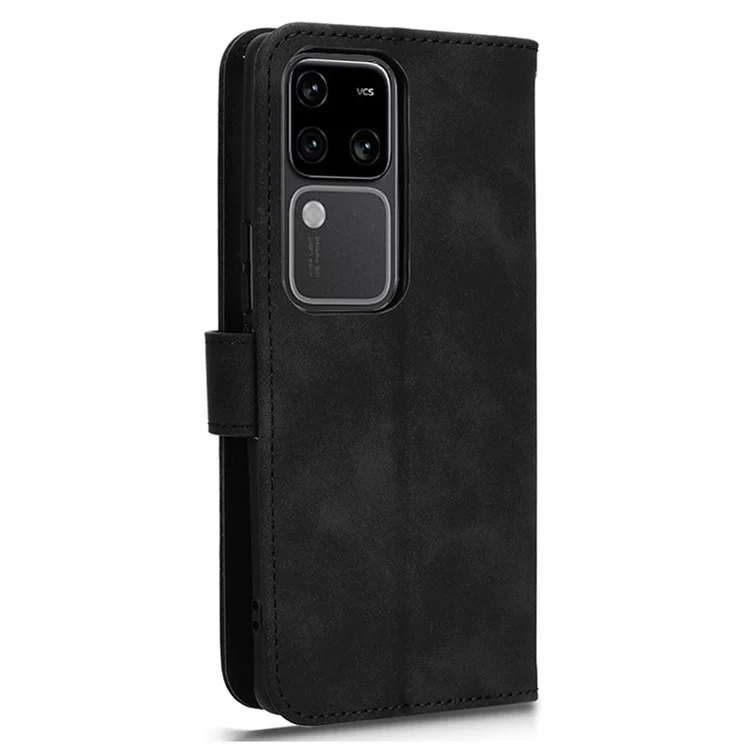 Per vivo V30 5G / V30 Pro 5G Custodia in Pelle Sensazione Pelle Flip Stand Wallet Phone Cover - Nero