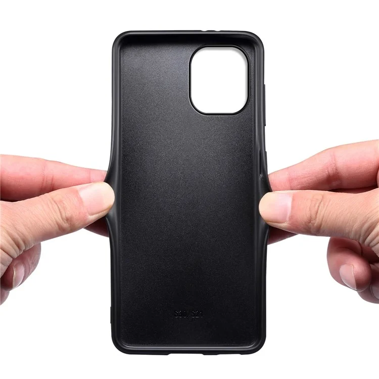 Étui de protection pour iPhone 12 / 12 Pro en PU+PC+TPU hybride, fin - Noir