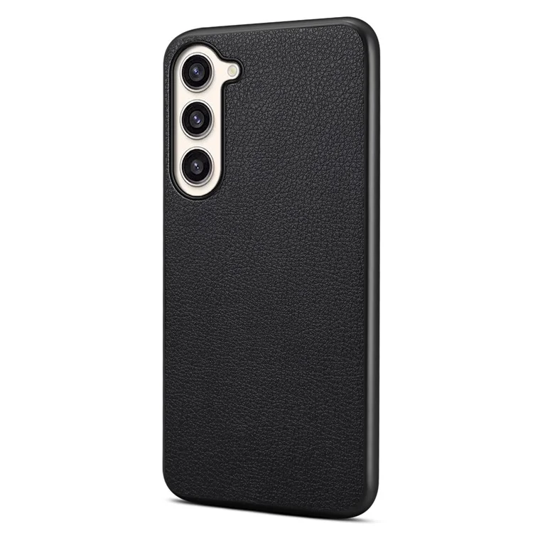 Für Samsung Galaxy S23+ Slim Case Kalbleder-Textur PU+PC+TPU Handyhülle - Schwarz