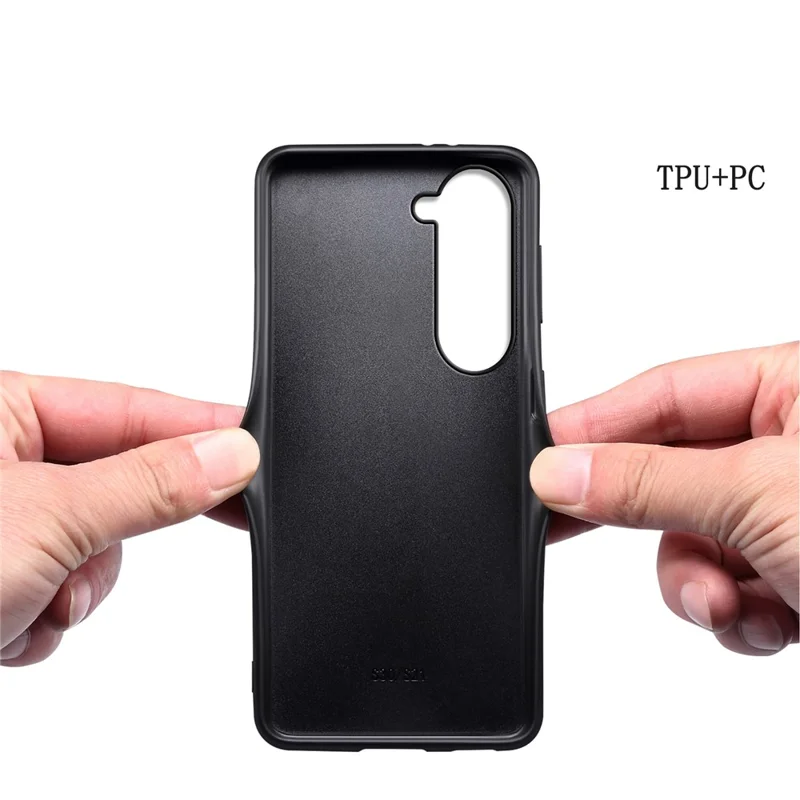 Per Samsung Galaxy S23 Case Antigraffio PU+TPU+PC Texture Vitello Custodia Protettiva - Arancione