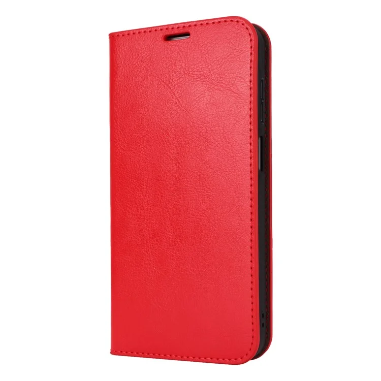 For Samsung Galaxy A15 5G Case Split Leather Crazy Horse Texture Stand Phone Cover - Red