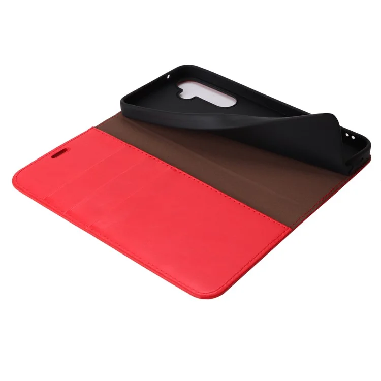 For Samsung Galaxy A55 5G Wallet Case Crazy Horse Texture Split Leather+TPU Phone Cover - Red