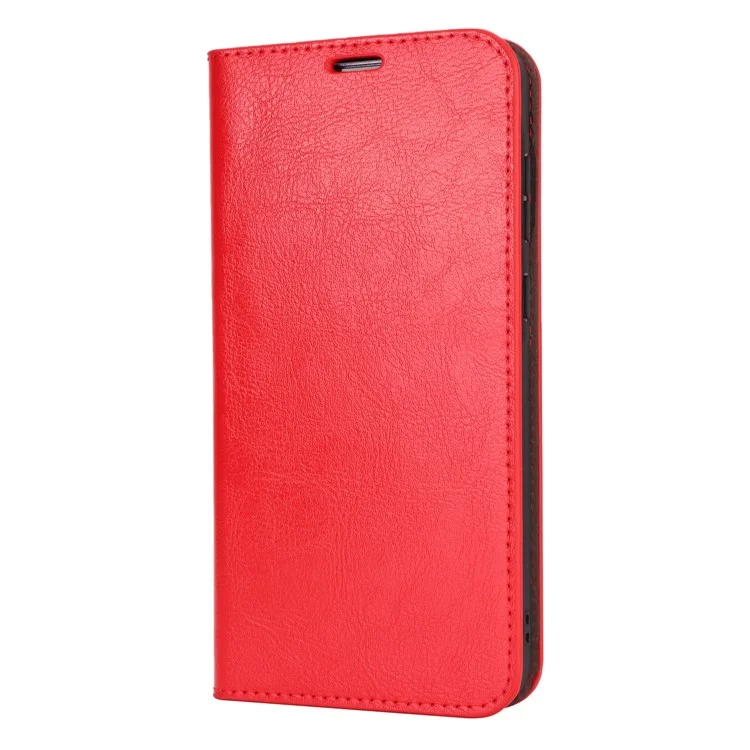 For Samsung Galaxy A55 5G Wallet Case Crazy Horse Texture Split Leather+TPU Phone Cover - Red