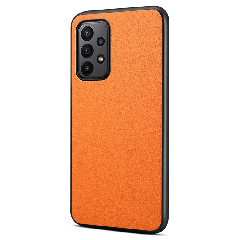 For Samsung Galaxy A23 4G / A23 5G (Global Version) Case PU Leather+PC+TPU Shock-Absorbent Mobile Phone Cover - Orange