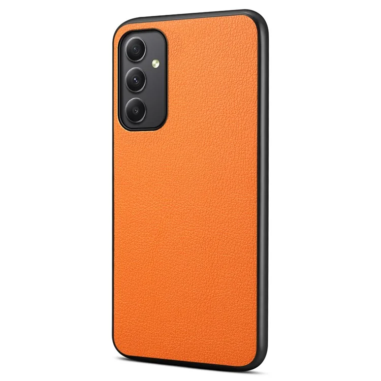 Per Samsung Galaxy A35 5G Custodia Anti-graffio Texture in Pelle di Vitello Custodia Posteriore per Telefono - Arancione