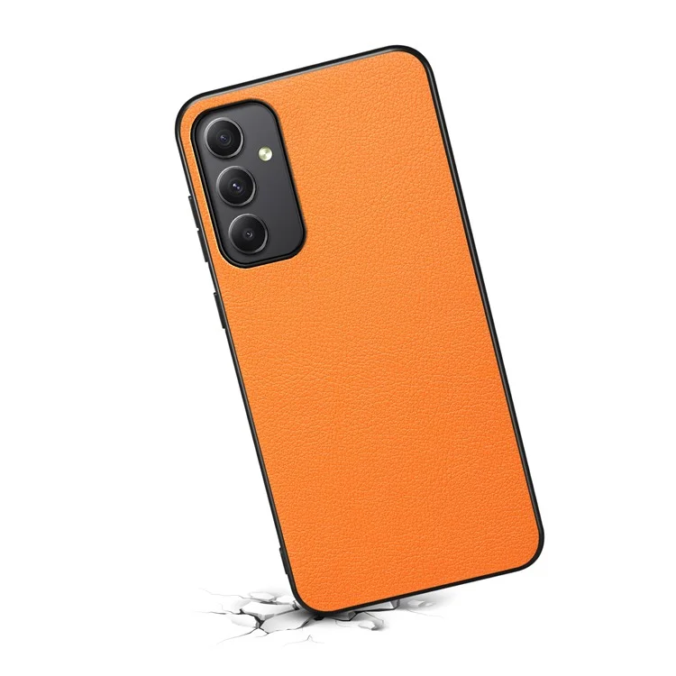 Per Samsung Galaxy A35 5G Custodia Anti-graffio Texture in Pelle di Vitello Custodia Posteriore per Telefono - Arancione