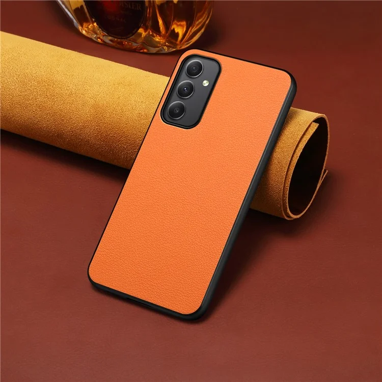 Per Samsung Galaxy A35 5G Custodia Anti-graffio Texture in Pelle di Vitello Custodia Posteriore per Telefono - Arancione