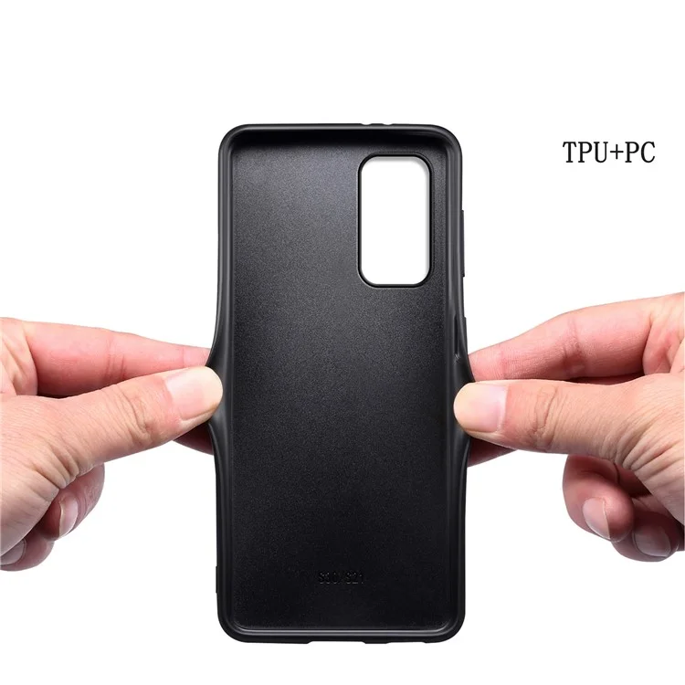 For Samsung Galaxy A13 5G Case PU Leather Calf Texture Shockproof Protective Back Cover - Black