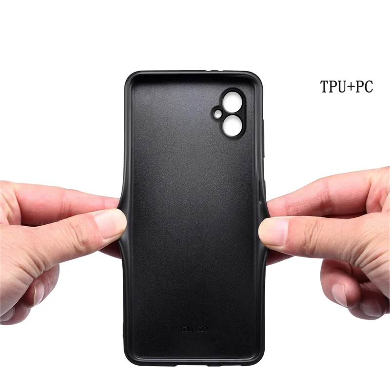 Para Samsung Galaxy A05 4G Funda de Cuero PU Recubierta de PC+TPU Protectora Antideslizante - Verde