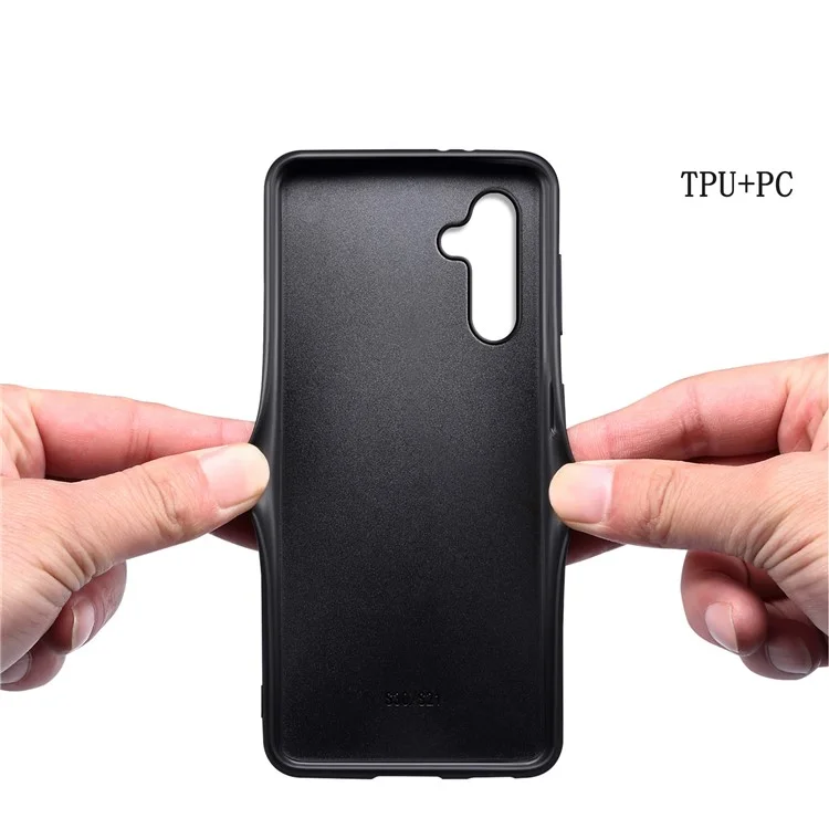 Pour Samsung Galaxy A15 4G / 5G Case Hybrid Leather Coated PC+TPU Shookproof Protection Cover - Pourpre