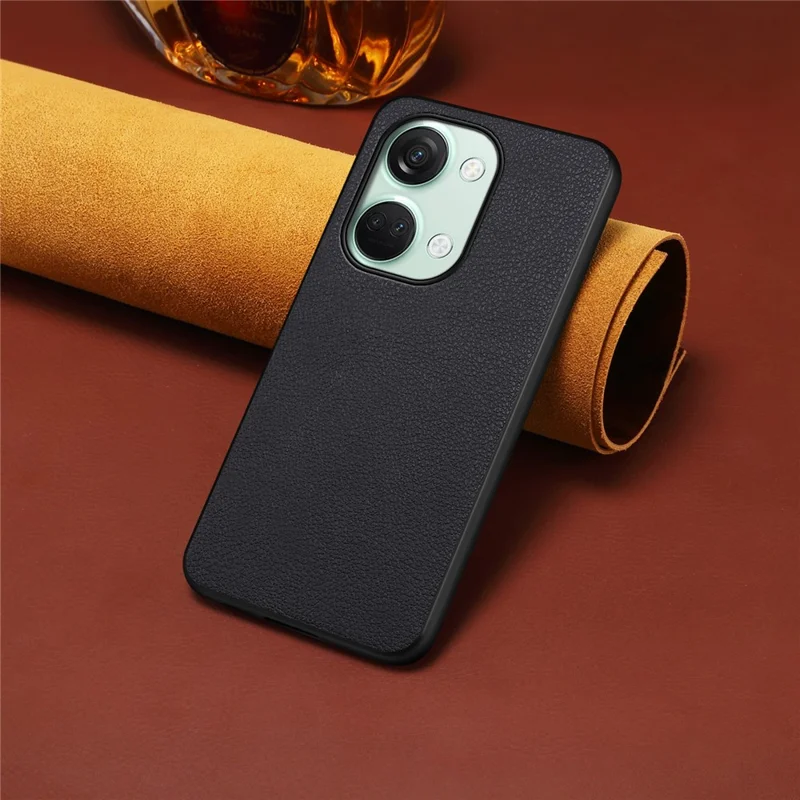 Phone Case for OnePlus Ace 2V / Nord 3 5G Shell PU Leather Calf Texture Cover - Black