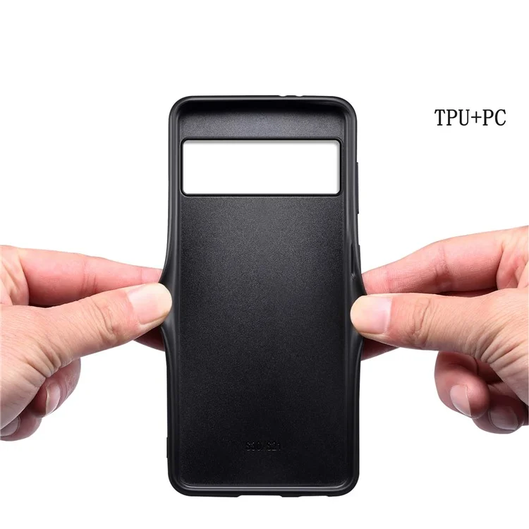 Per Google Pixel 8 Case PU Leather Coated PC+TPU Drop-proof Phone Guard Cover - Nero