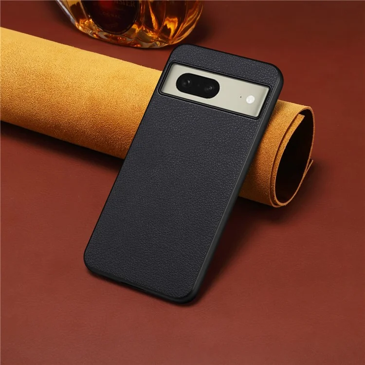 Per Google Pixel 8 Case PU Leather Coated PC+TPU Drop-proof Phone Guard Cover - Nero