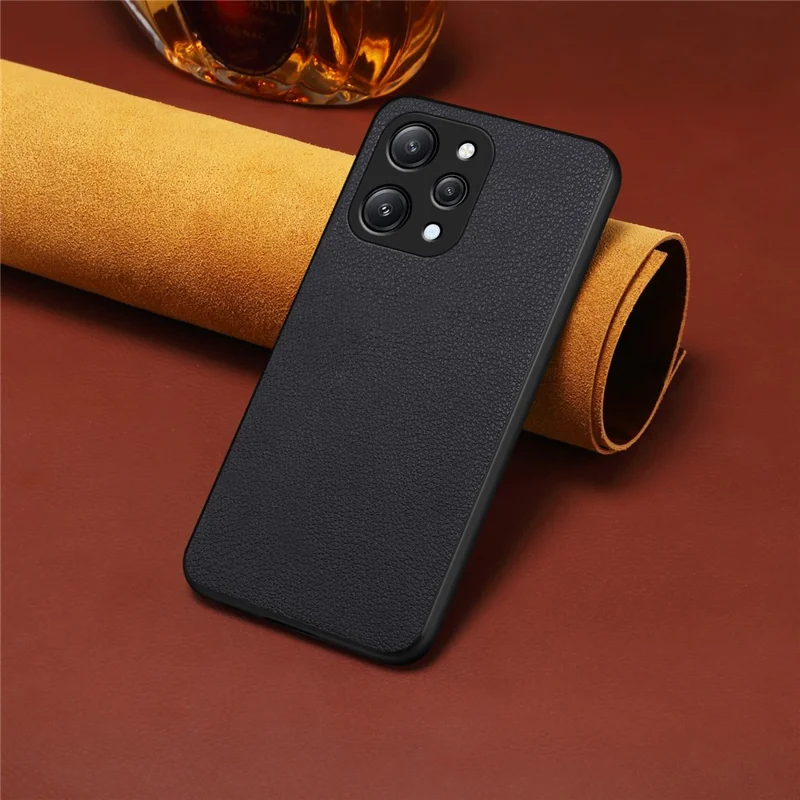 For Xiaomi Redmi Note 12R 5G / Redmi 12 5G (Global) Case Shockproof PU+PC+TPU Slim Phone Cover - Black