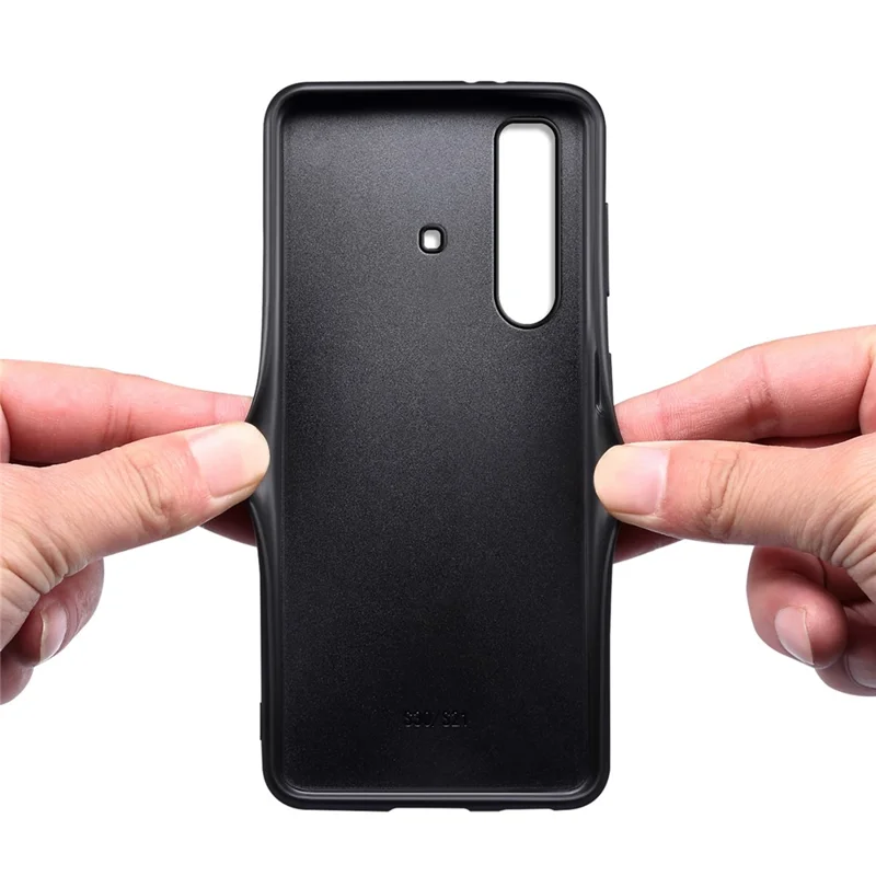 For Sony Xperia 10 IV 5G Case Calf Texture Drop-proof Leather Coated PC+TPU Cover - Black
