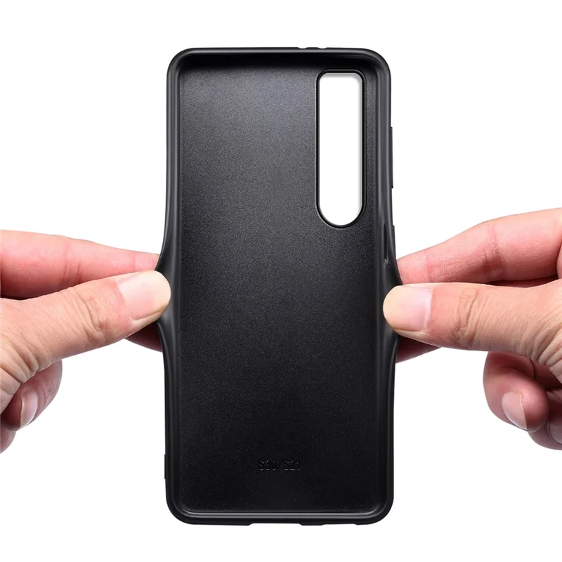 Per Sony Xperia 5 IV 5G Custodia per telefono Rivestimento in pelle PC+TPU Texture Vitello - Nero