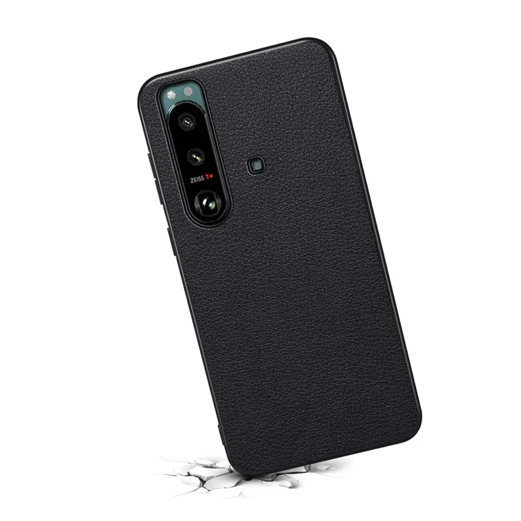 Para Sony Xperia 5 III 5G Case PU Leather+PC+TPU Anti-scratch Slim Phone Cover - Preto