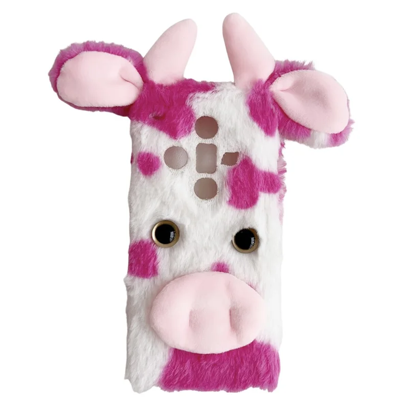 For Oppo Find X7 5G TPU Case Winter Warm Cows Ear Fur Fluffy Phone Cover - Rose