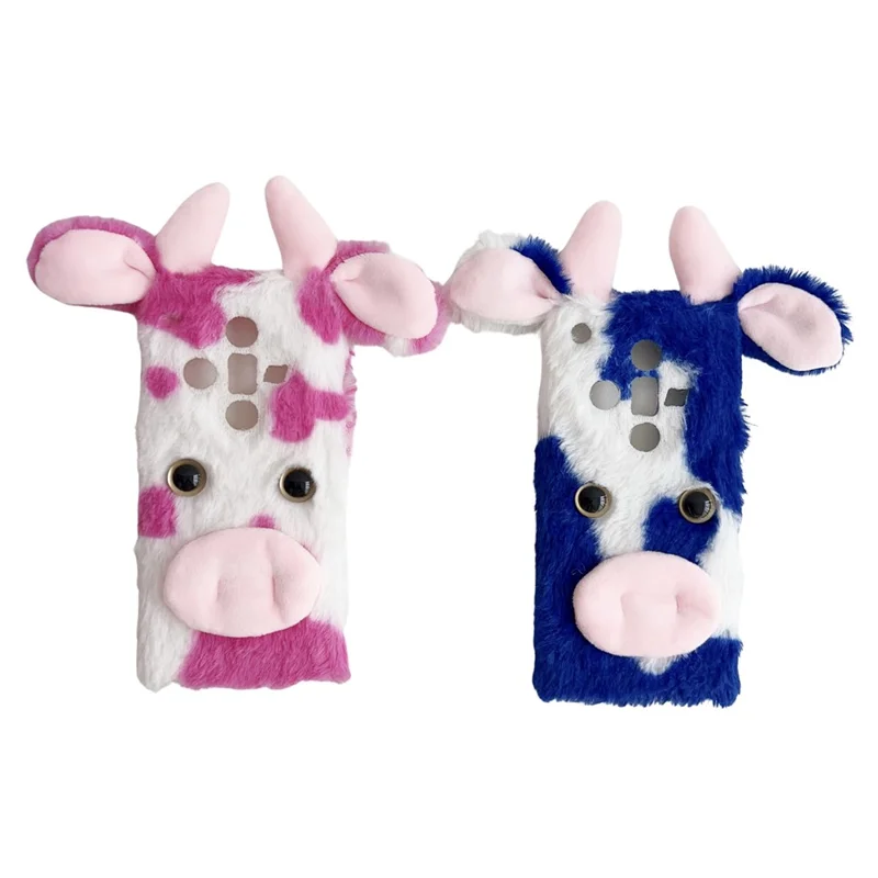 For Oppo Find X7 5G TPU Case Winter Warm Cows Ear Fur Fluffy Phone Cover - Rose