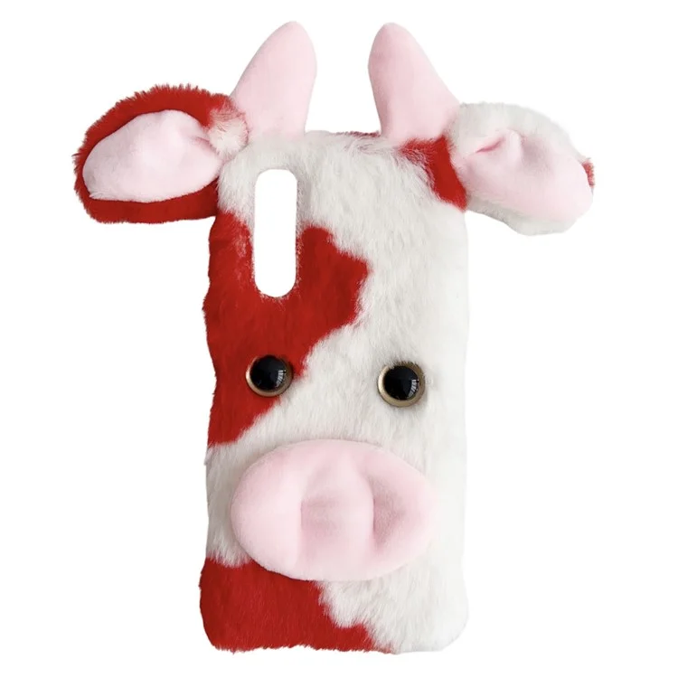 For Sony Xperia 10 V Case Fluffy Cows Ear Soft TPU Slim Phone Case - Red