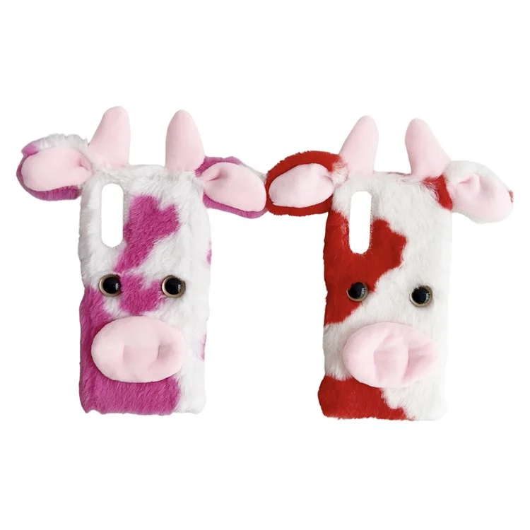 For Sony Xperia 10 V Case Fluffy Cows Ear Soft TPU Slim Phone Case - Red