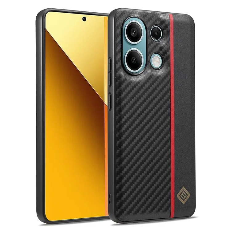LC.IMEEKE For Xiaomi Redmi Note 13 4G Case Leather+TPU+EVA Cover Carbon Fiber Texture