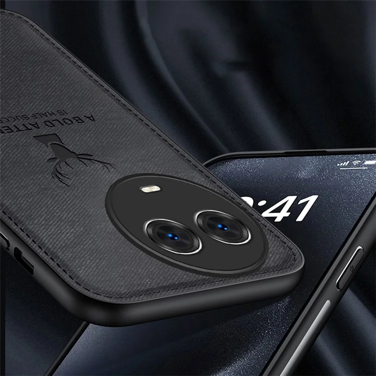 Para Realme C67 5G Case PU Leather+PC+TPU Phone Cover com Padrão de Veado - Preto