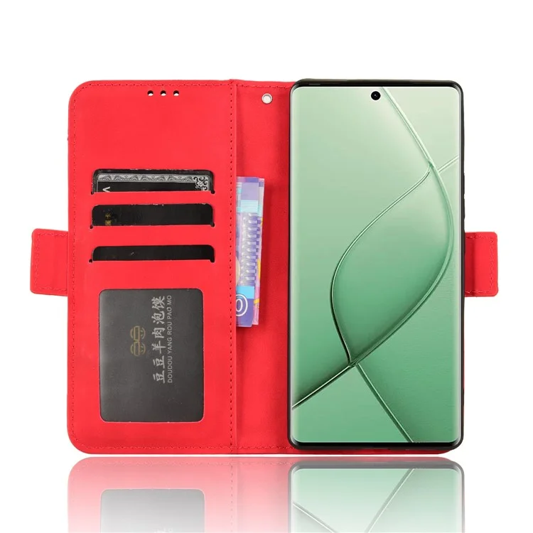 For TECNO Spark 20 Pro+ KJ7 Case Multiple Card Slots PU Leather Stand Phone Cover - Red