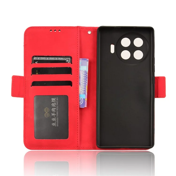 For TECNO Spark 20 Pro+ KJ7 Case Multiple Card Slots PU Leather Stand Phone Cover - Red