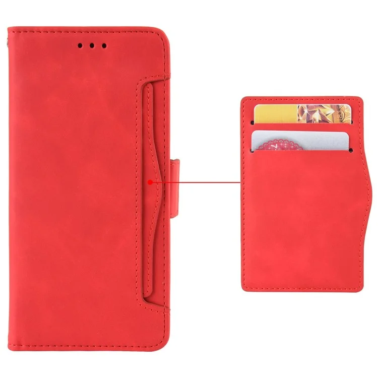 For TECNO Spark 20 Pro+ KJ7 Case Multiple Card Slots PU Leather Stand Phone Cover - Red