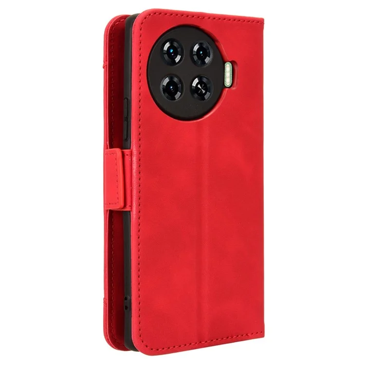 For TECNO Spark 20 Pro+ KJ7 Case Multiple Card Slots PU Leather Stand Phone Cover - Red