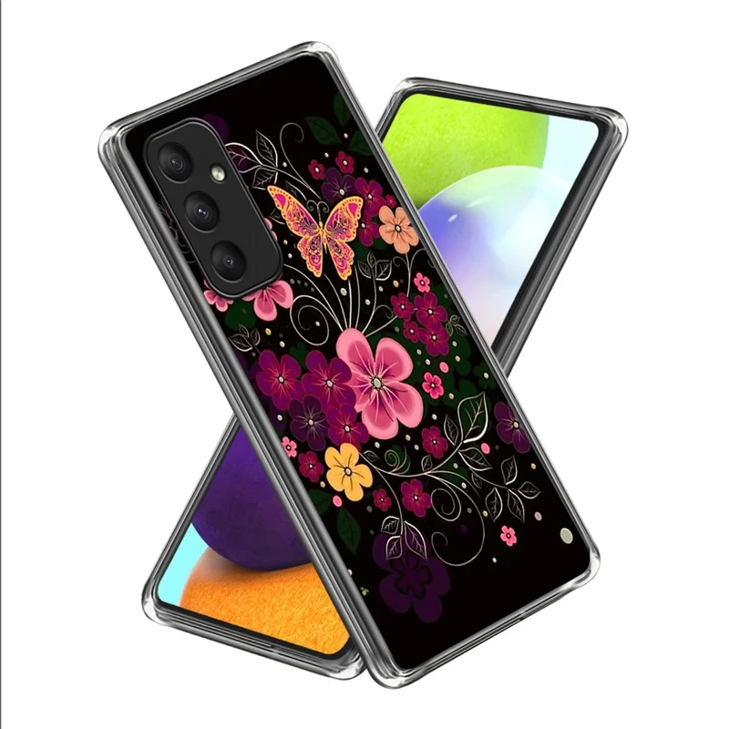 For Samsung Galaxy A35 5G Case Pattern TPU Slim Shockproof Phone Cover - Flower and Butterfly