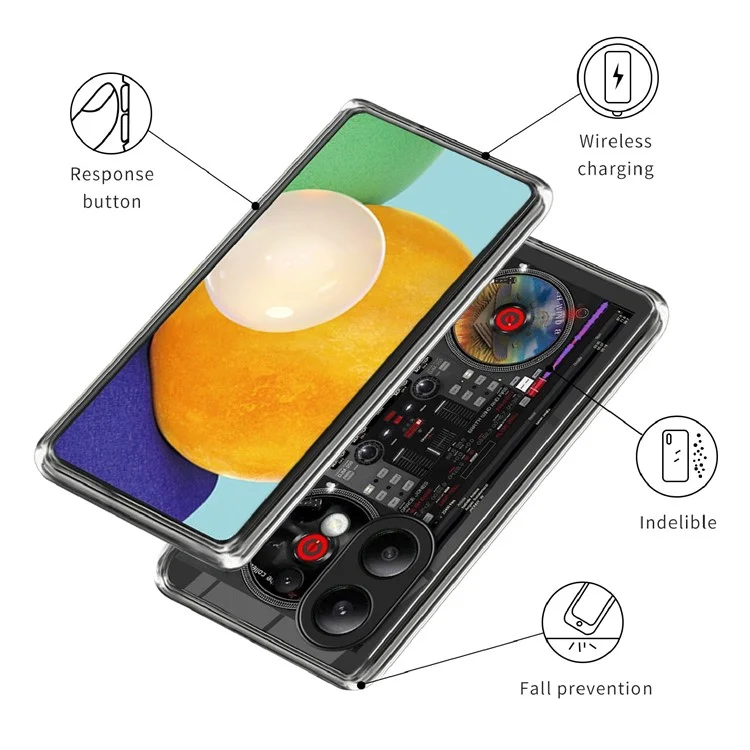 For Xiaomi Redmi Note 13 4G Case Soft TPU Shockproof Pattern Printing Phone Cover - Music
