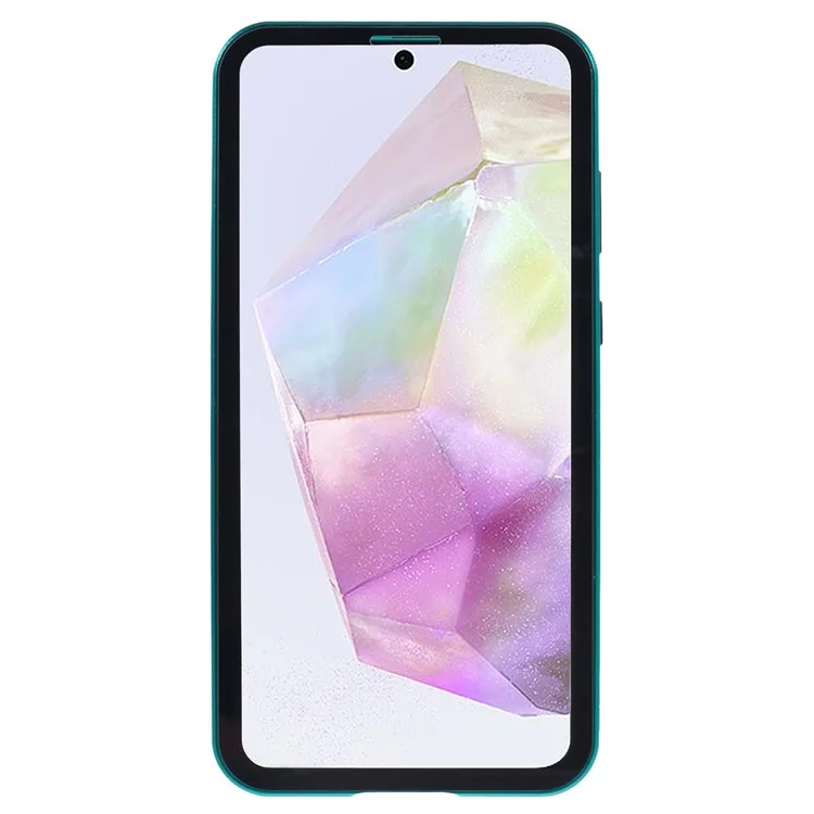 For Samsung Galaxy A55 5G Clear Case Magnetic Adsorption Shockproof Phone Cover - Green
