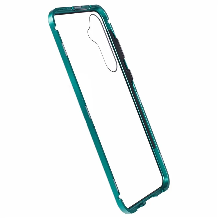 For Samsung Galaxy A55 5G Clear Case Magnetic Adsorption Shockproof Phone Cover - Green