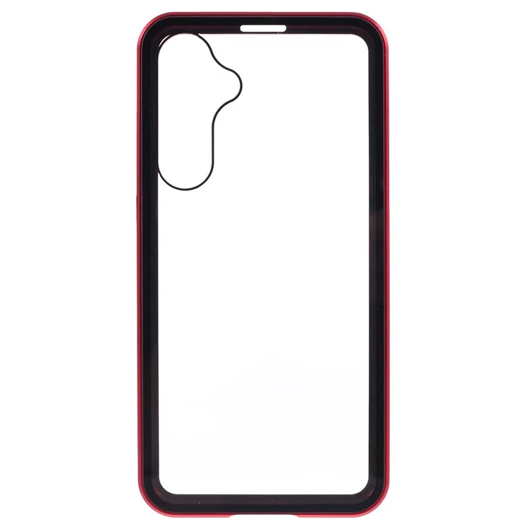 Per Samsung Galaxy A35 5G Case Protezione magnetica completa Custodia telefonica trasparente - Rosso