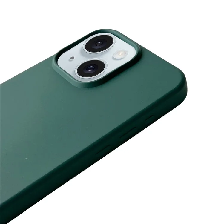 Чехол для iPhone 14 из жидкого силикона, защитная крышка с нагрудным ремешком - темно-зеленый
