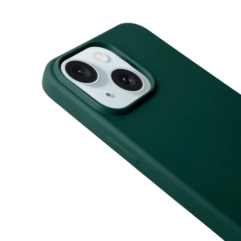 For iPhone 13 Crossbody Case Liquid Silicone Ultra Slim Fit Shockproof Phone Cover - Coffee