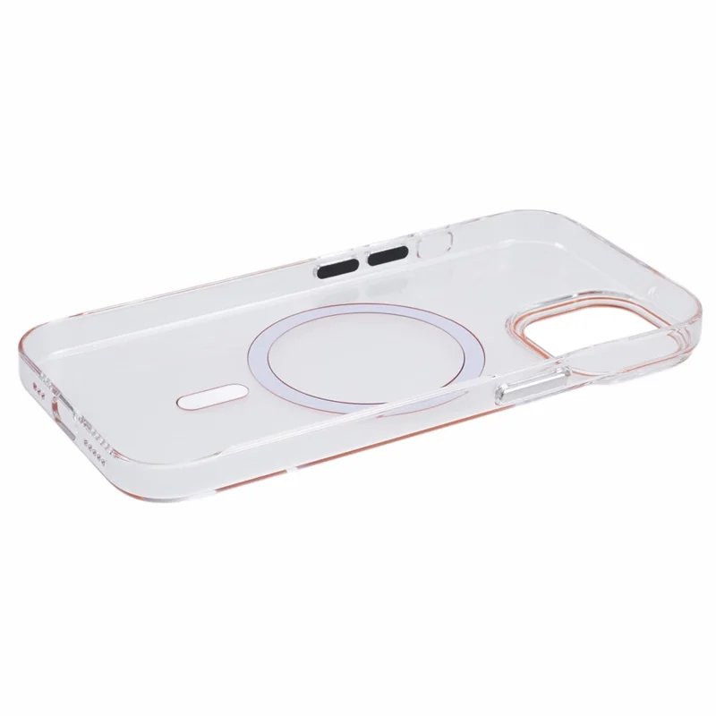 For iPhone 13 Magnetic Phone Case Thickened Hard PC Cover with Metal Buttons - Orange