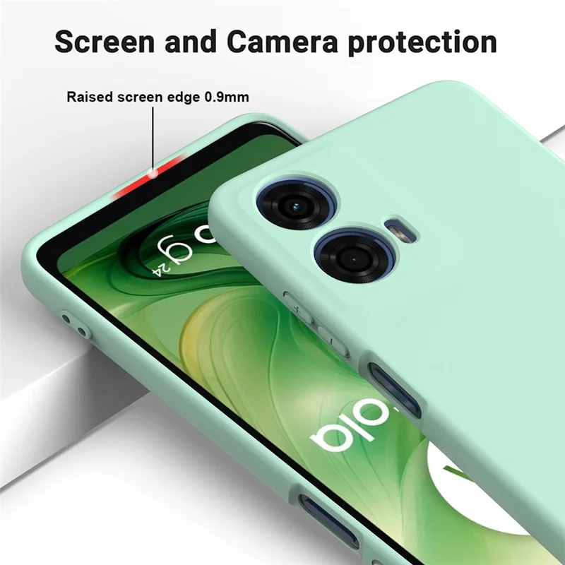 For Motorola Moto G24 Power Liquid Silicone Cell Phone Case Soft Lining Anti-scratch Back Cover - Green