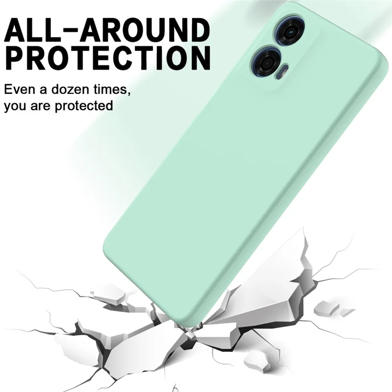 For Motorola Moto G24 Power Liquid Silicone Cell Phone Case Soft Lining Anti-scratch Back Cover - Green