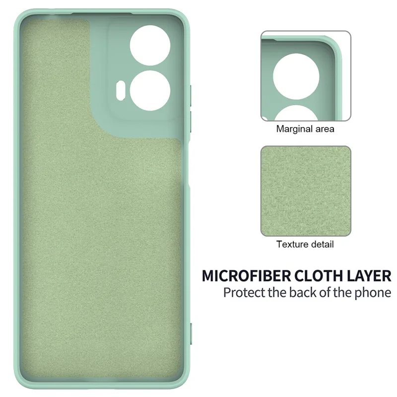 For Motorola Moto G24 Power Liquid Silicone Cell Phone Case Soft Lining Anti-scratch Back Cover - Green