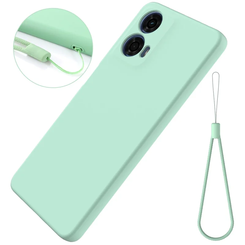 For Motorola Moto G24 Power Liquid Silicone Cell Phone Case Soft Lining Anti-scratch Back Cover - Green